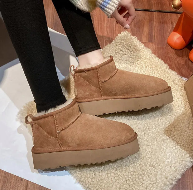 Platform Mini Anti-skid Skeepskin boot
