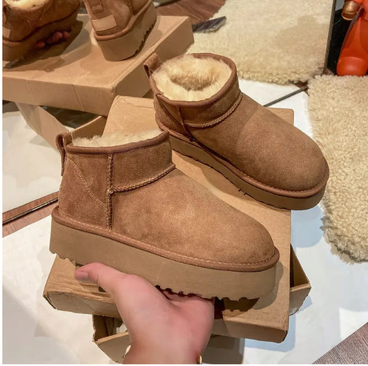 Platform Mini Anti-skid Skeepskin boot
